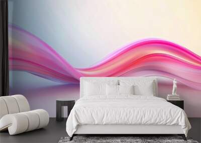 A pink wave with a blue background Wall mural