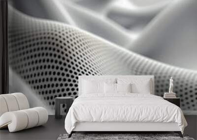 A white fabric with a pattern of dots Wall mural