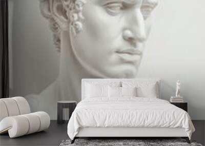 A white statue of a man with curly hair Wall mural