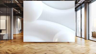 Three white spheres arranged in a curved line Wall mural