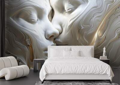 Two Souls In An Abstract Embrace, Abstract Background Images Wall mural