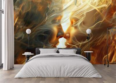 Two Souls In An Abstract Embrace, Abstract Background Images Wall mural