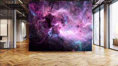 Abstract fractal art background which suggests a nebula and stars in outer space. Wall mural