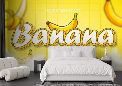 banana food logo typography lettering 3d editable text effect font style template background Wall mural