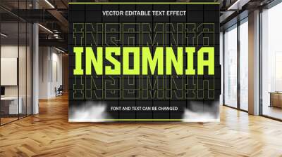 insomnia font typography 3d editable text effect style lettering template streetwear style background wallpaper banner poster flyer	
 Wall mural