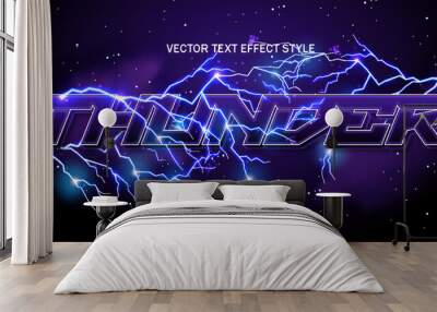 thunder lightning flash bold  font typography editable text effect font style template background Wall mural