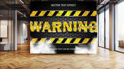 warning grunge texture pattern sign font typography lettering 3d editable text effect font style template background Wall mural