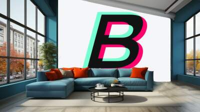 initial letter logo with 3d effect. logo for company. tiktok font Wall mural