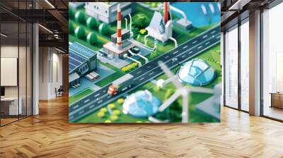 concept of microgrids and islanded systems, which offer localized energy generation, storage, and distribution solutions to improve energy resilience and reliability in communities Wall mural