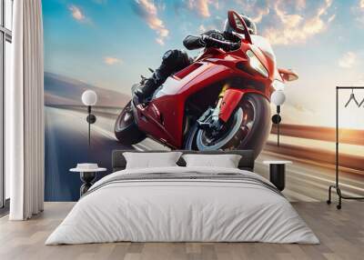 motorcycle on the road Wall mural