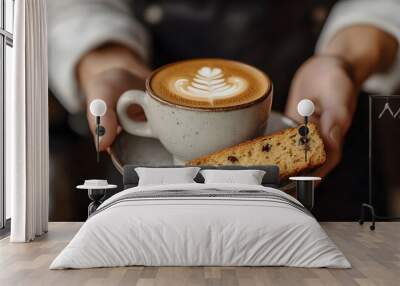 person holding a cup of coffee Wall mural