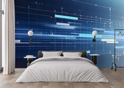 wallpaper featuring a Gantt chart, task lists, and timeline icons. The background is clean and organized Wall mural