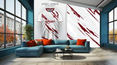 background for sports jersey soccer jersey running jersey racing jersey pattern brush blood red Wall mural