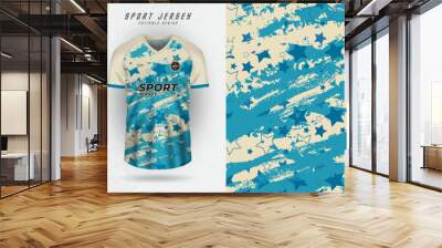 Background mock up for sports jersey, race jersey, running shirt, grunge star pattern for sublimation Wall mural