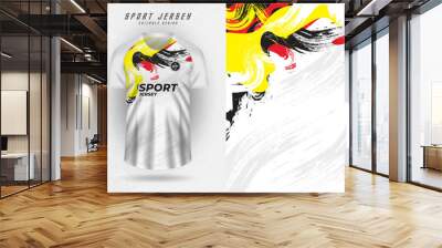 Background mockup for sports jerseys, jerseys, running shirts, brush designs. Wall mural