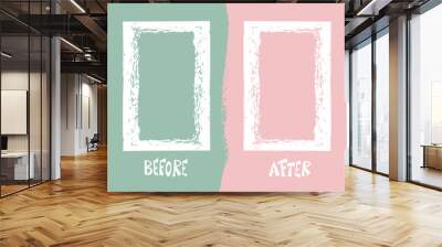 Before and After screen. Banner with empty space. Wall mural