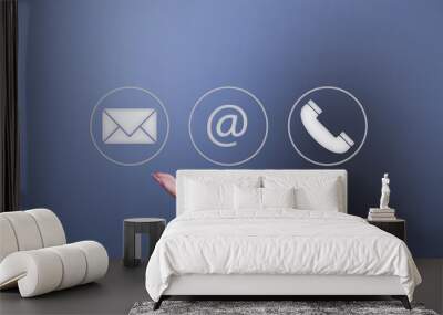  hand pointing networks icons Wall mural