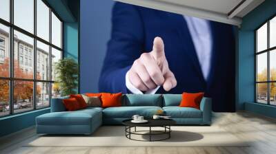 businessman finger screen Wall mural