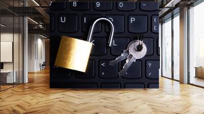 keyboard and lock Wall mural