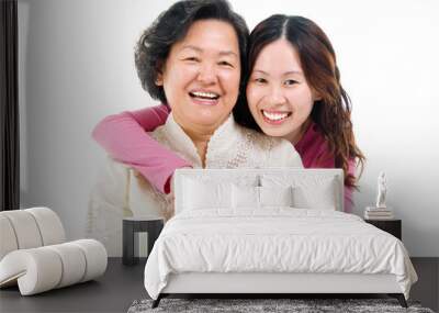 Portrait of asian senior woman and daughter Wall mural