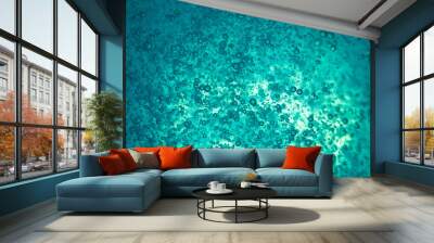 colorful bubbles on transparent liquid Wall mural