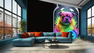 Puppy dog Magic Jar. Abstract Art. Generative AI Wall mural