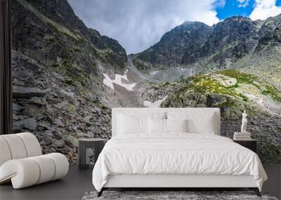 Summer landscape of the Tatra Mountains. The Ladovy Peak, Slovakia. Wall mural