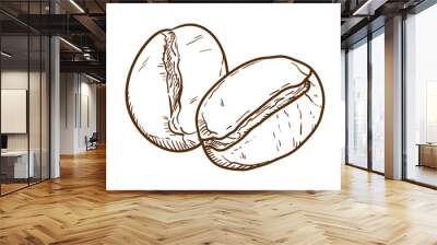 Coffee Beans Doodle, a hand drawn vector doodle illustration of coffee beans. Wall mural