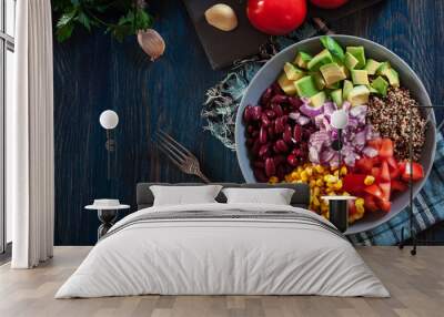 Mexican salad with quinoa and vegetables Wall mural