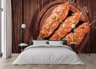 Raw traditional sish kebab Wall mural