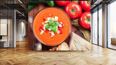 Spicy homemade gazpacho soup Wall mural