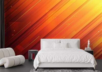 Abstract Orange Background with Diagonal Lines Wall mural