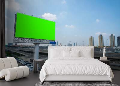 billboard blank Green screen for outdoor advertising poster Wall mural