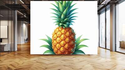 Cute Pineapple Vector Cartoon illustration Wall mural