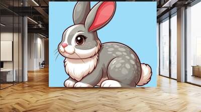 Cute Rabbit Vector Cartoon illustration Wall mural