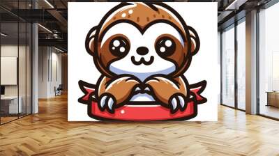 Cute sloth vector design Art Wall mural