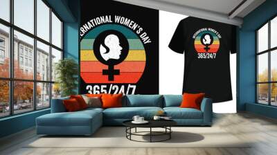 Happy Women's day vector t shirt design Wall mural