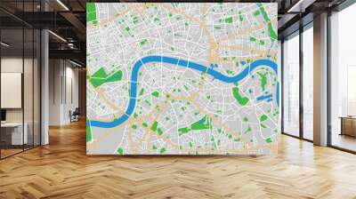 Layered editable vector illustration outline of London city map. Wall mural