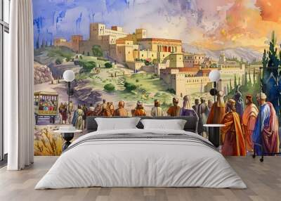 Prophet Daniel’s Prayer for His People Biblical Illustration for Inspirational Art Wall mural