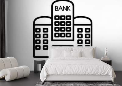 Bank icon. Trendy modern flat linear vector Bank icon on white background from thin line Cryptocurrency economy and finance collection Wall mural