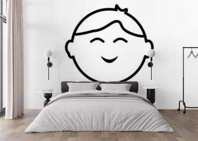 Child face icon. Trendy modern flat linear vector Child face icon on white background from thin line People collection Wall mural