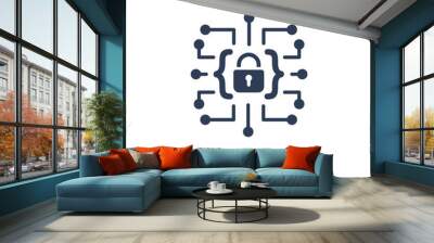 Cyber security icon. Trendy flat vector Cyber security icon on white background from Internet Security and Networking collection Wall mural