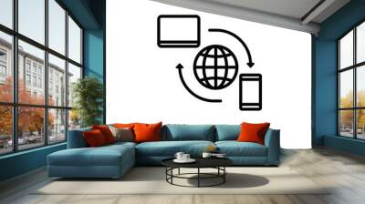 Remote access icon. Trendy modern flat linear vector Remote access icon on white background from thin line Internet Security and Networking collection Wall mural