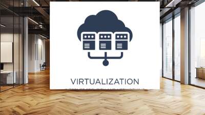 virtualization icon. Trendy flat vector virtualization icon on white background from Internet Security and Networking collection Wall mural