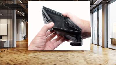 showing empty wallet on white Wall mural