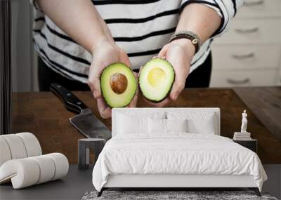 Avocado in two halves Wall mural