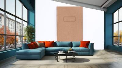 brown notebook  on white isolated background Wall mural