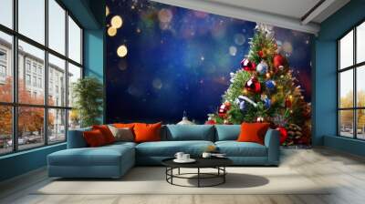 christmas tree and decorations Wall mural