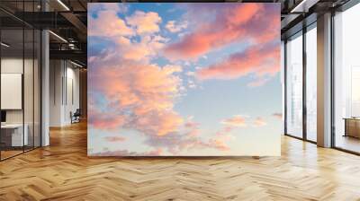 Sunset or dawn sky with pink and orange clouds Wall mural