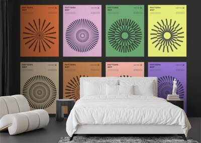 Abstract Circle Geometric Pattern Vector Designs. Cool Optical Illusion Posters. Wall mural